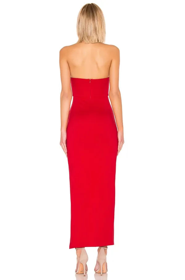 Superdown Ryleigh Strapless Maxi Dress Red - Image 3