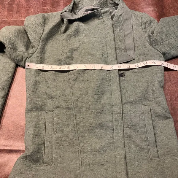 Vince Green Moto Jacket Womens XS Lightweight Full‎ Zip Pockets Textured - Image 16