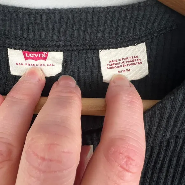 Levi’s ribbed henley top   - Image 5