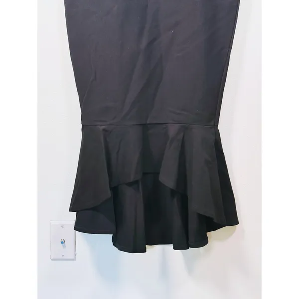 NWT Lulus Off Shoulder Trumpet Midi Dress Mermaid Womens S Black Cocktail Event - Image 5