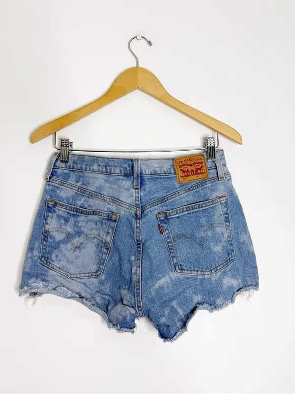 Levi’s 501 Original Denim Shorts W28 High Rise Cutoff Jean Shorts - Image 2