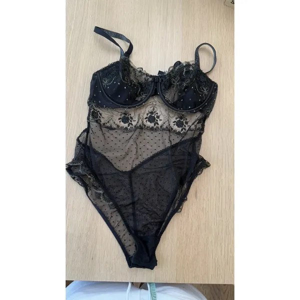 Victoria's Secret Dream Angels Wicked Embroidered Teddy, Size Large - Image 2