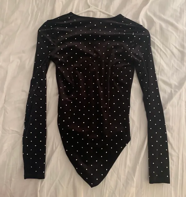 Rhinestone Velvet Bodysuit - Image 6