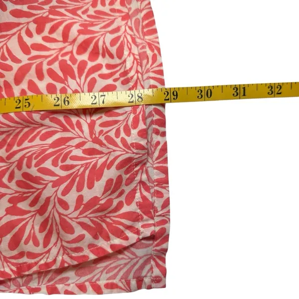 J. Crew Coral Navy Floral Crepe 100% Cotton V-neck 3/4 Sleeve Tunic‎ Medium EUC - Image 10