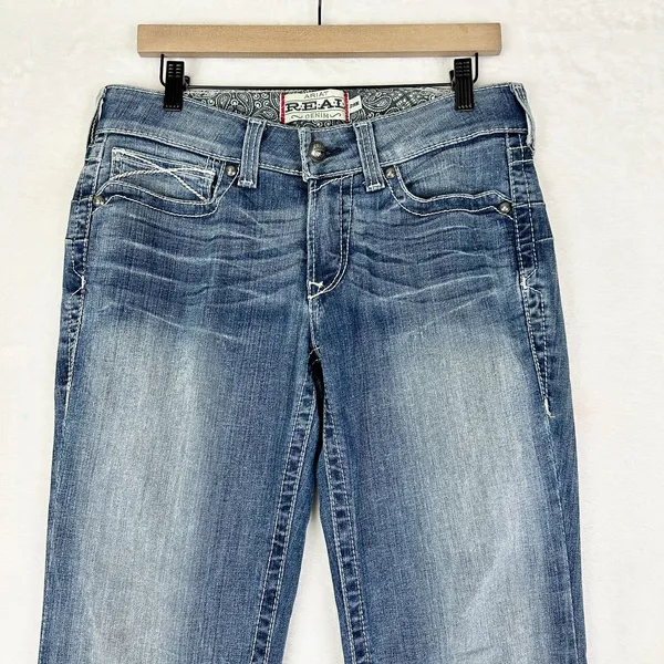 Ariat REAL Straight Leg Jean Size 29 Mid Rise Stretch Western Rodeo - Image 6