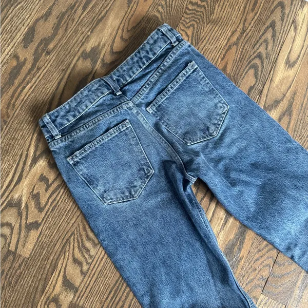Zara high waisted mini flare rigid denim jean pants size 4, 25” Jean - Image 7