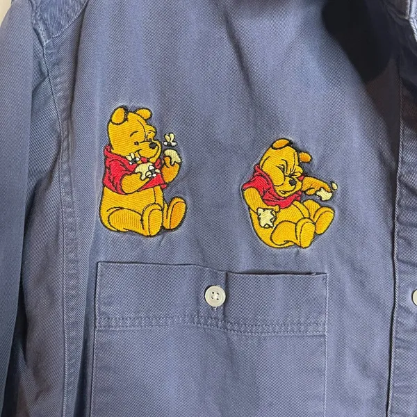 Vintage Disney Winnie the Pooh blue button down shirt - Image 3