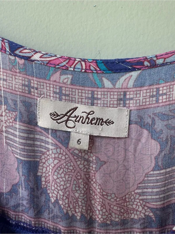 Arnhem Blue-Purple Floral Button Maxi Dress - Image 4