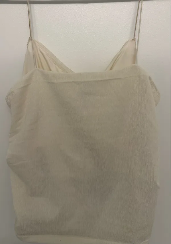 H&M Cream Ruched Cowl Neck Camisole - Image 4