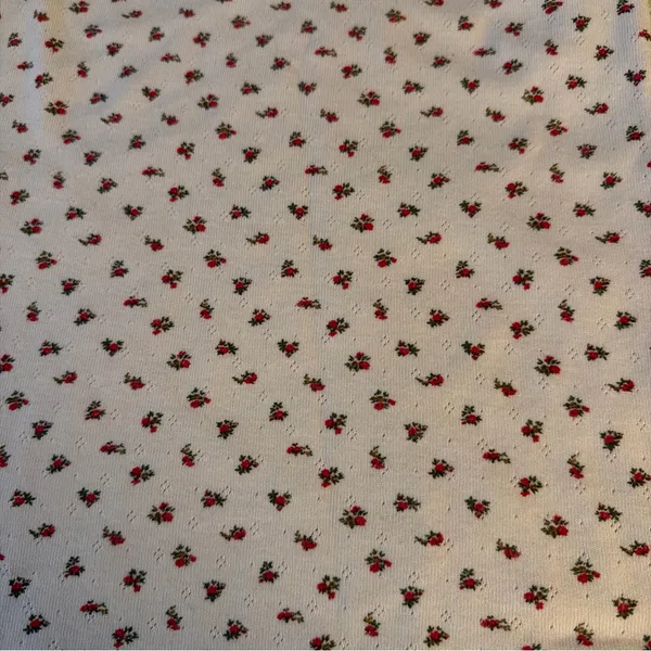 Brandy Melville White Tank Top with Red Floral Pattern - Image 2