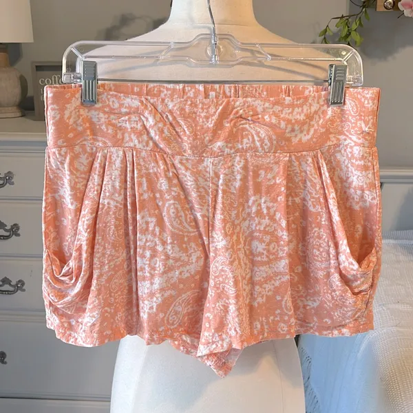 Free People Shorts Elastic Back Loose Oversized Peach Womens Small - Image 4
