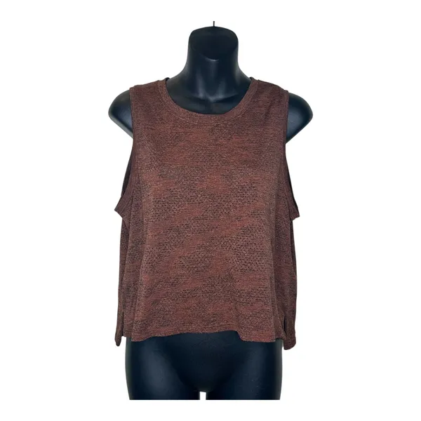 Lululemon Train to Be Tank Dot Camo Dark Terracotta Brown Mesh Relaxed‎ Fit - Image 2