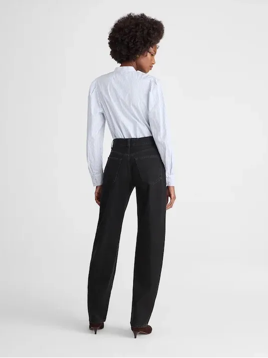 Madewell women’s The Balloon Jean rigid denim barrel leg black Size 26 NWT - Image 3