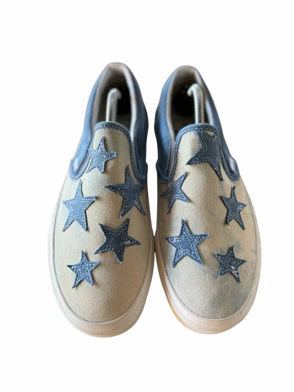 Vans NEW Unisex Starry Night Denim Classic Slip On Shoe Size 8.5 or 7 #260125 - Image 4