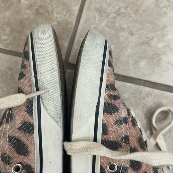 RE/DONE Low Top Skate Sneakers Faded Leopard Print Canvas Size 37 Pre Owned‎ - Image 11