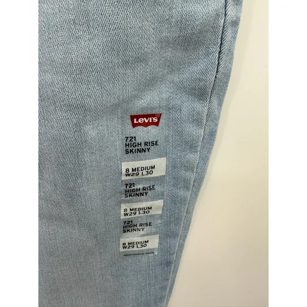 Levi's Womens 29 NWT 721 High Rise Skinny Light Wash‎ Jeans Stretch Pants - Image 6