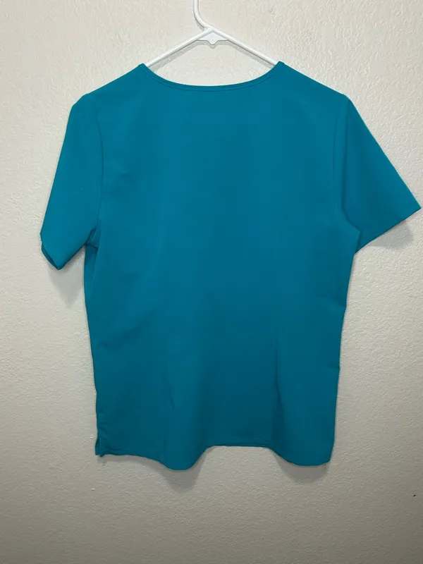 FIGS Catarina Scrub Top + Livingston Pants Set Teal Size Medium Tall - Image 9