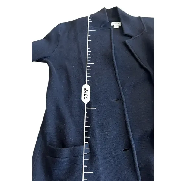 J.Crew Mercantile Knit Blazer Sweater Jacket Black Soft Cotton Size XS Cardigan - Image 11
