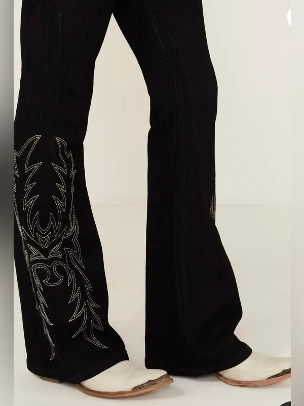 Idyllwind Womens Glenn Dark Wash High Rise Western Stretch Bootcut Jeans 8Wx34L - Image 3