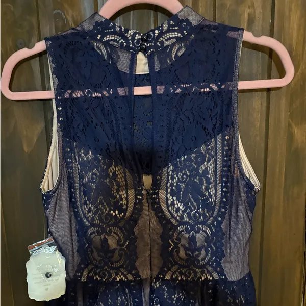 Altar’d State navy blue lacy dress Medium NWT - Image 6