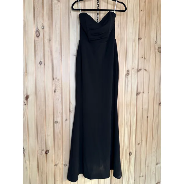 NWOT Lulus Iconic Arrival Black Strapless Bustier Mermaid Maxi Dress Party Sz S - Image 2