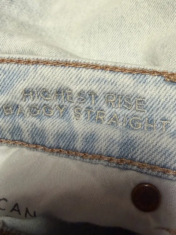 American Eagle Highest Rise Baggy Straight Jeans Crossover Strigid Womens 2 - Image 10