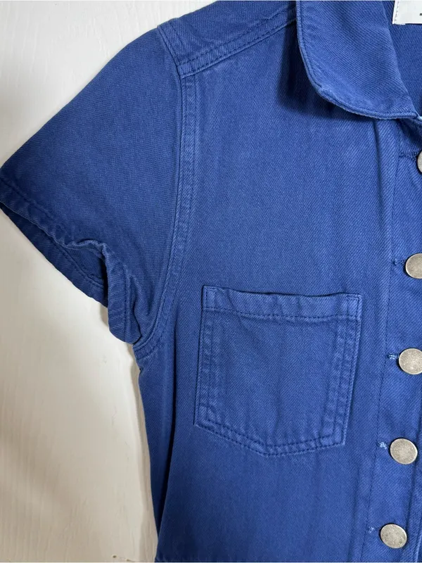 Reformation Izzy Boiler Jumpsuit Size 4 Blue‎ Denim Utility Relaxed Straight Leg - Image 6