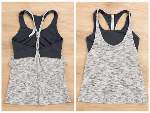 Lululemon Twist & Toil 2-in-1 Athletic Yoga Tank Top Built-in Bra Gray 4 - Image 2