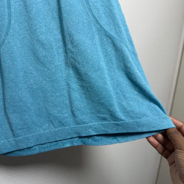Lululemon Women Swiftly Tank Top Size 6‎ Blue Swiftly Tech Racerback Heathered - Image 3