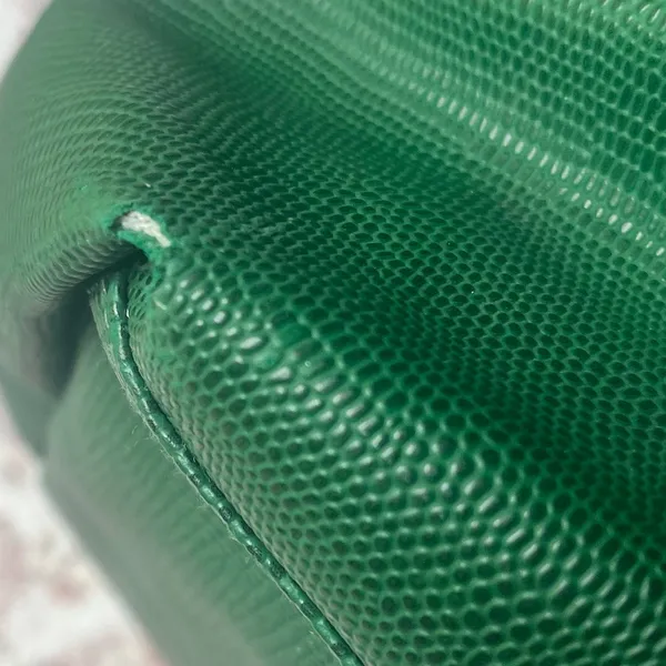 Vintage Christian Dior Perfumes Emerald Green PVC Large Green Travel Bag - Image 8
