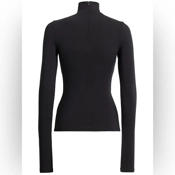 SKIMS NWT (G14) Cotton Jersey Long-Sleeve Stretch Turtleneck | Soot | Size M - Image 4