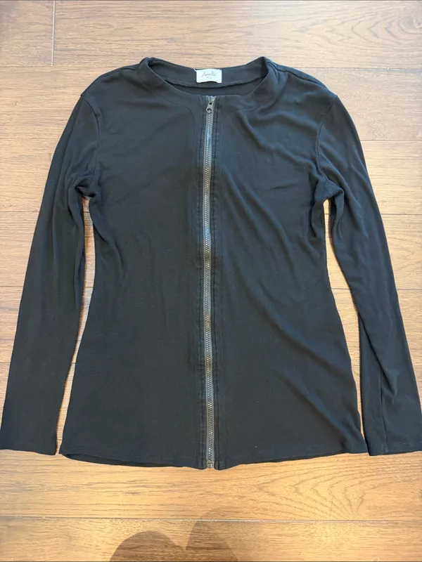Amalli Talli Black Loren Zip Up Tall Long Sleeve Size XL - C45-070 - Image 2