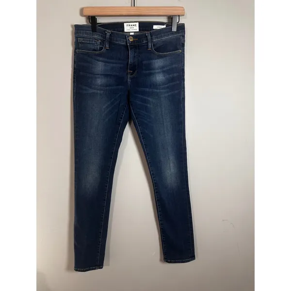 FRAME Denim Le Garcon‎ Slim Boyfriend Jeans Westfield Dark Wash LGJ270 Womens 26 - Image 2