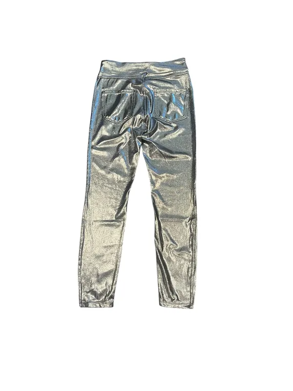 NWT Halara Silver Metallic Leggings Disco Party Club Wear Costume Medium - Image 2