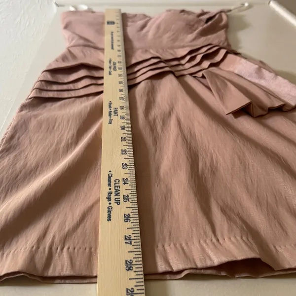 Strapless Pleated‎ Cocktail Dress Pink/Peach Rose Gold Mini - Image 13