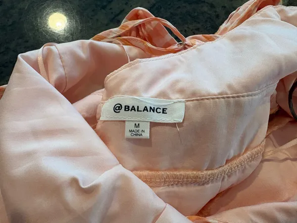 Orange and white checkered romper Size M - Image 4