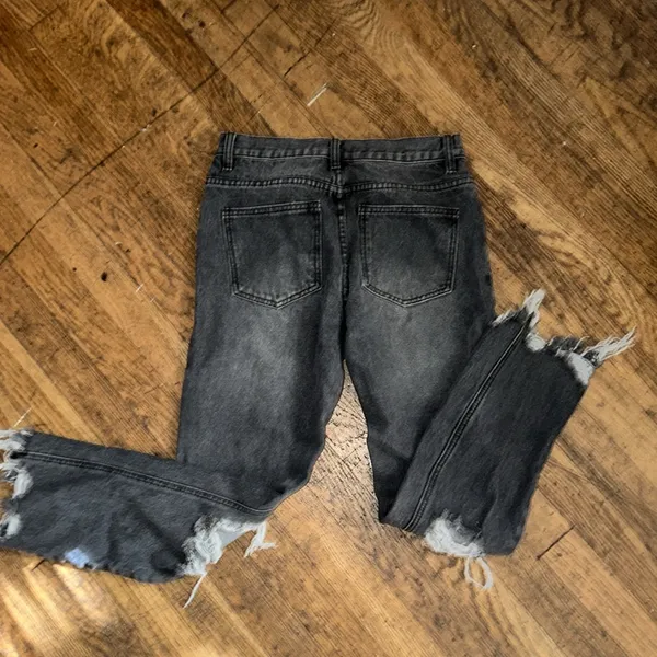 Black Ripped Jeans Size 24 - Image 6