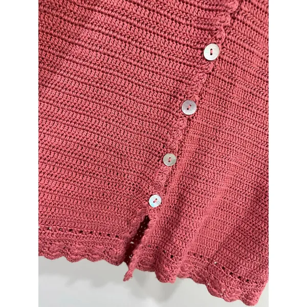 Forever 21 Pink Crochet Knit Mini‎ Dress Y2K Coquette Size Small - Image 9