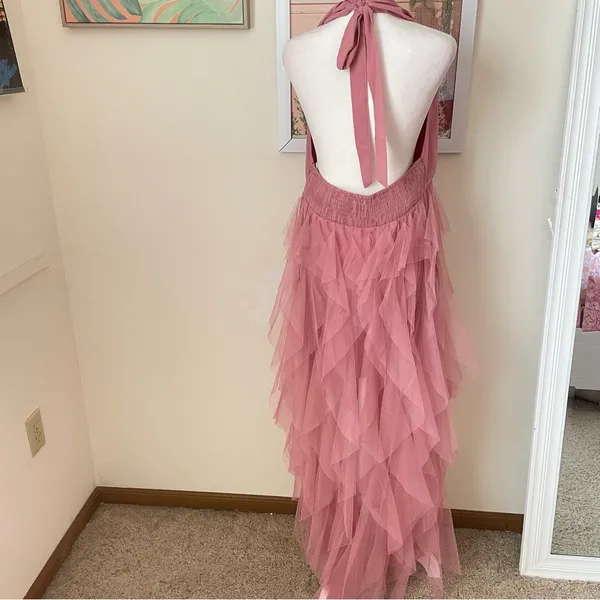 Hello Molly Into The Middle Tulle Halter Maxi Dress XL US 10 Prom Formal Wedding - Image 11