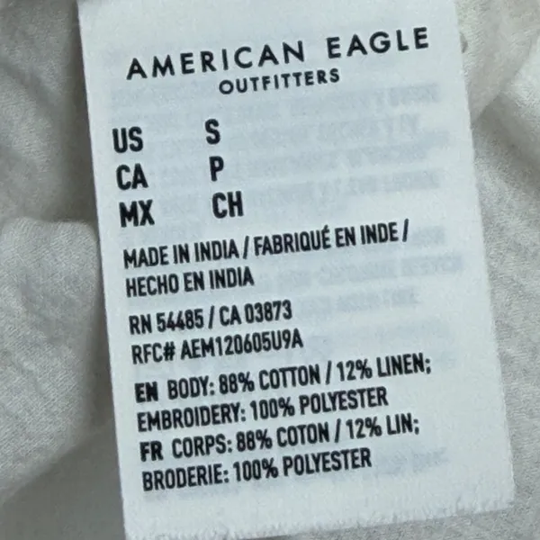 American Eagle Women S White‎ Boho Cottagecore Eyelet Coastal Fairy Mini Skirt - Image 3