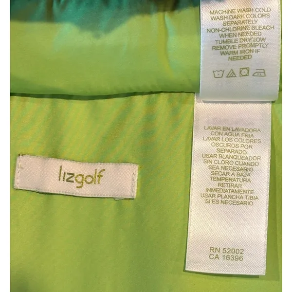 lizgolf Women’s NWT $69 Green Golf Windbreaker Vest Jacket Pouch Hoodie Zip XL - Image 7