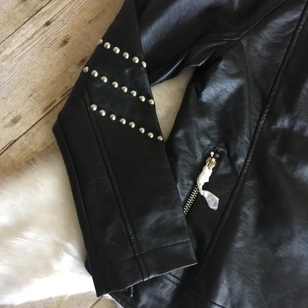 BB DAKOTA Jerilyn Black Faux Leather Stud Jacket NWT - Image 6