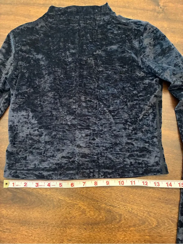 Lululemon All Aligned Mock Neck Long Sleeve Top Women’s 6 Crushed Velvet Black - Image 3