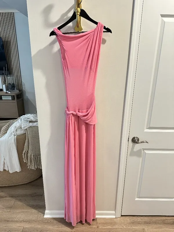 MISHA The Sisal Mesh Maxi Dress in Orchard Pink Size Medium - Image 5