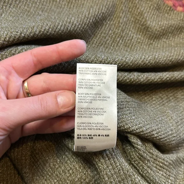 We The Free Olive Green Waffle Knit Long Sleeve - Image 6