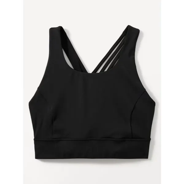 Athleta M Train Free High Neck Sports Bra Cup D-DD Medium Black - Image 3