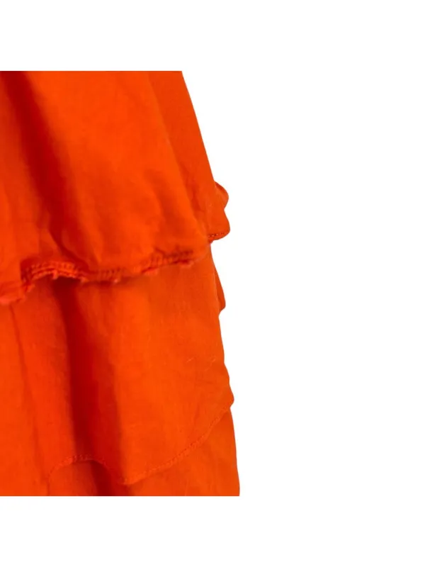 Maeve Anthropologie Y2K Terrasina Tiered Ruffle Mini Dress Orange Size XS - Image 9