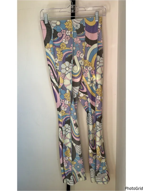 Damson Madder Peggy Psychedelic Knit Flare Pants Size 4 - Image 5