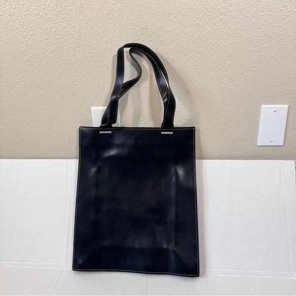 Givenchy Purfume Black Leather Shoulder Bag Tote Fall Boho Purse - Image 3
