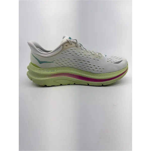 Hoka Womens 8 White Kawana Running Shoes Sneakers Teal Pink Lime Green - Image 4